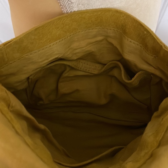 FREE PEOPLE Suede Shoulder bag Honey Golden Yellow NWT - Picture 8 of 8